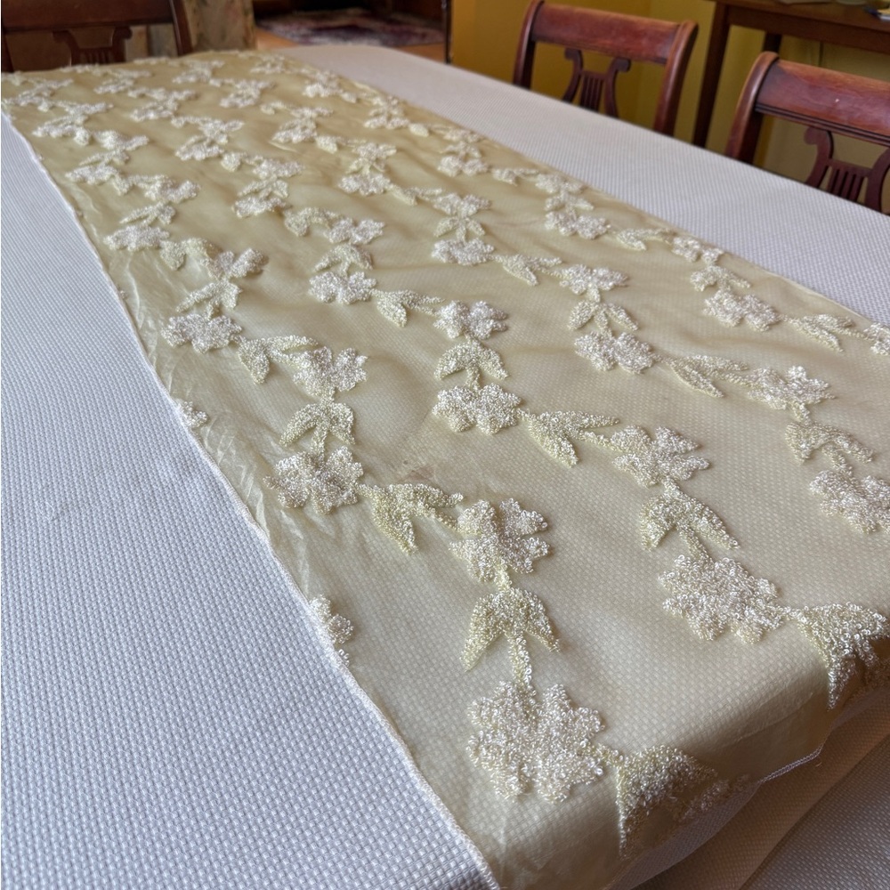 Butter Yellow Floral Table Runner